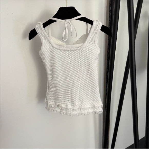 Miu Miu White Lace-Trimmed Camisole - Picture 2 of 6